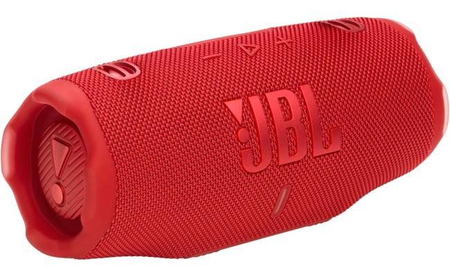 JBL Charge 6 - Portable Waterproof & Drop-Proof Bluetooth Speaker, Bold Pro Sound with AI Sound Boost, 28Hrs of Playtime, Built-in power bank & Comes with a Sturdy/Removable Carrying Strap - Red